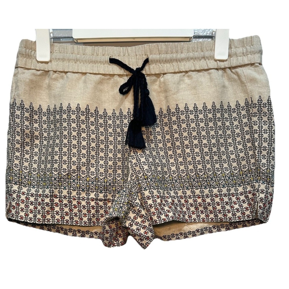 Ann Taylor LOFT Shorts Women's Size Small Lt. Khali Drawstring Geometric Print